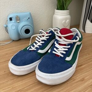 Men's Blue and Green Sneakers